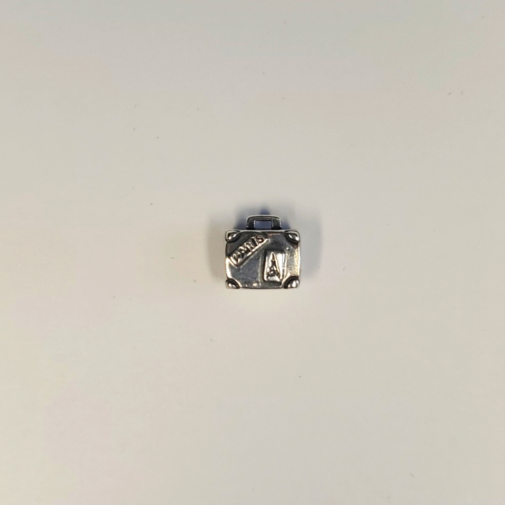 Authentic Pandora Charm, Suitcase - Sterling Silver, Used